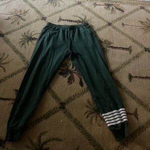 Sub_Urban Riot Green Joggers with White Stripes